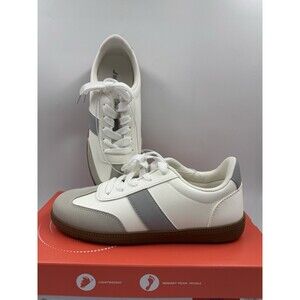 New J Sport Cecily Women’s Sneaker Suede White/Grey Low Top Shoes Size 6.5 US